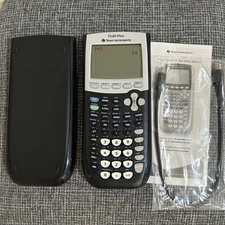 Texas Instrument TI 84 Plus Graphing Calculator W Cover Tested Excellent