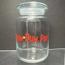 Vintage Dum Dum Pops Candy Glass Jar Canister General Store Lollipop Display