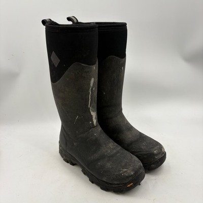 Muck Boots Arctic Ice Tall Mens 9 Black Vibram Arctic Grip Winter Boots AS IS