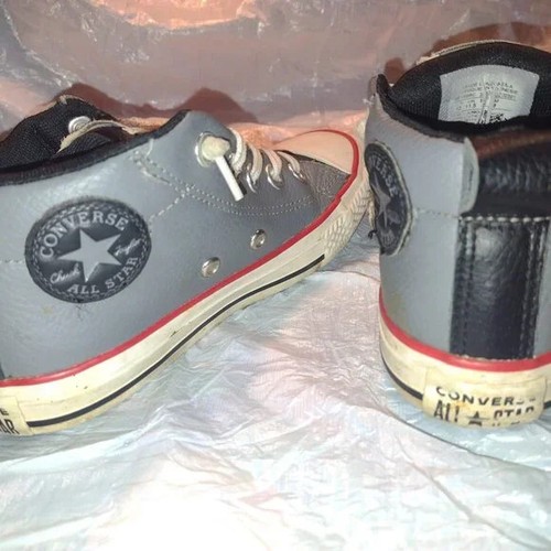 Converse Leather Chuck Taylor All Star Berkshire Boot Shoes Black Kids Size 12 - Picture 3 of 7