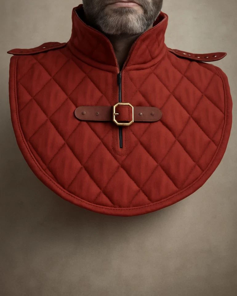 Collar Gorget Medieval Acolchado para Protección Cuello Algodón Natural Gorget para Cuello Foto 4 de 4