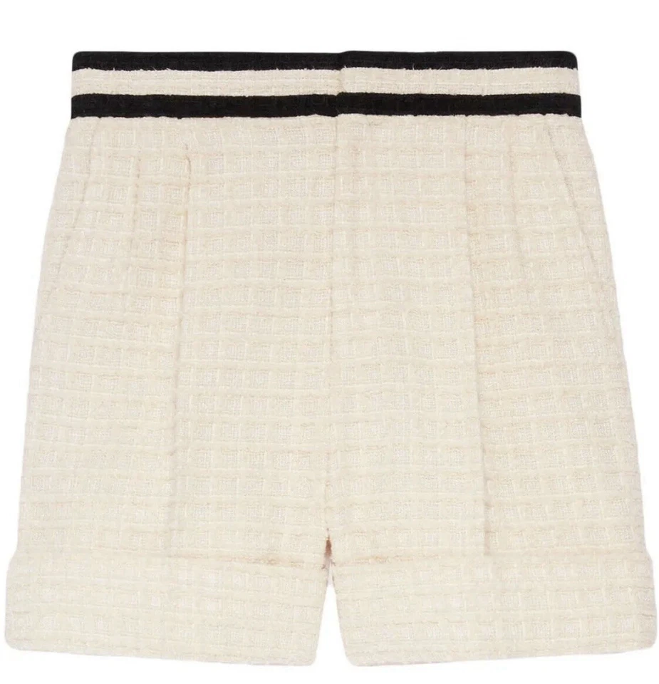 Gucci Tweed Shorts (white With Black ) Size 38 NWT - Image 2 of 4