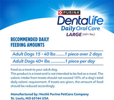Purina Made in USA Facilities Large Dog Dental Chews, Daily - 18 ct. Pouch