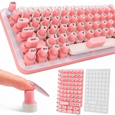 70 Tastaturaufkleber für lange Nägel - erhöhte Tasten aus Silikon Au