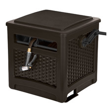 225 ft. Smart Trak Wicker Garden Hose Reel Guide and Hideaway, Java Brown