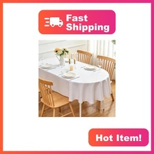 Cstalstal White Tablecloth 60"x84" Oval