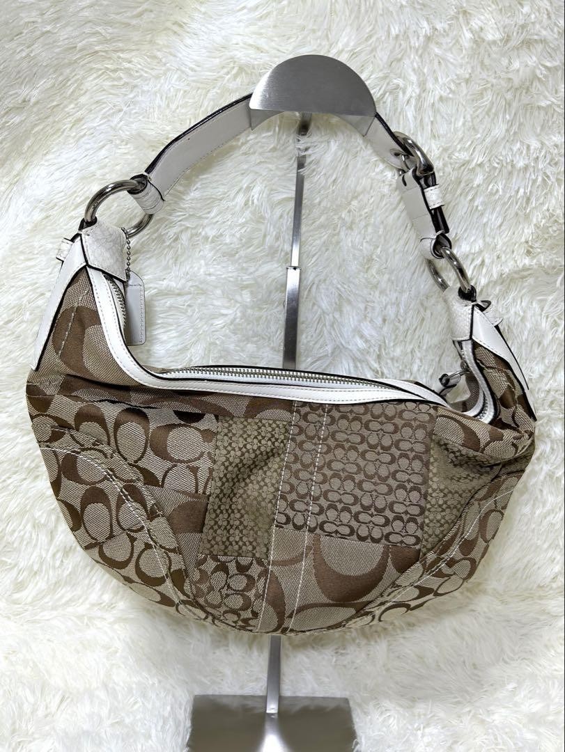 COACH One-Shoulder Patchwork Crescent Bag Women A… - image 14