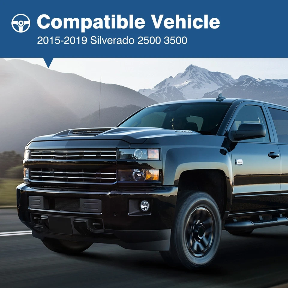 Black Steel Front Bumper For 2015-2019 Chevy Silverado 2500 HD 3500HD w/Senser - Image 4 of 4