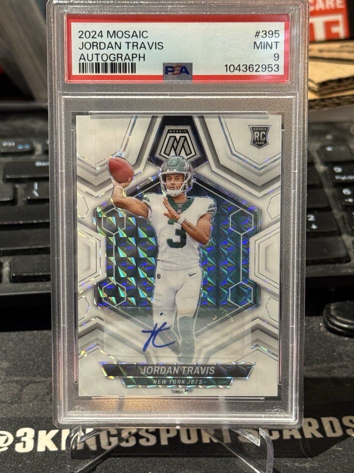 2024 Panini Mosaic #395 JORDAN TRAVIS RC Rookie AUTO PSA 9 MINT