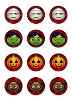 Muffinaufleger Cupcakes Muffins Halloween Party Feier Zuckerpapier Smileys HW24