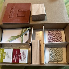 Stampin  Up Stamp A Tag Kit New 24 Die Cut Tags Cherry Red  Olive Green Ink