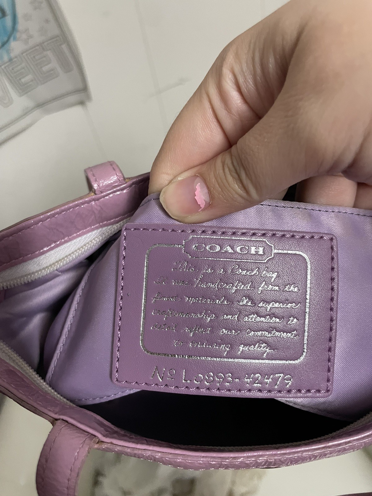 Mini Coach Patchwork Pink Beige Metallic Logo Wom… - image 3