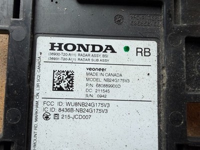 2022-2023 HONDA CIVIC BLIND SPOT RADAR SENSOR RH PASSENGER OEM