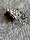 US Navy F-14 Tomcat Fighter Jet Top Gun Tie Or Collar Pin SilverTone Vintage — photo 2