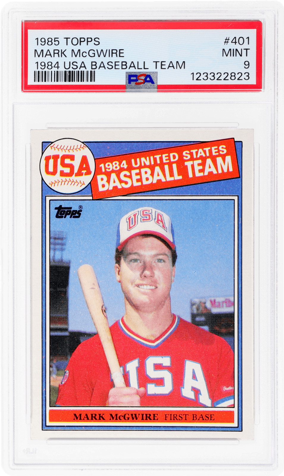 1985 Topps Mark Mcgwire '84 USA #401 PSA 9
