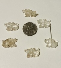 Hand Carved Rock Crystal crouching Dragon Bea...