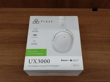 Final UX3000 Wireless Noise Cancelling Headphones Bluetooth up 35 White w/box
