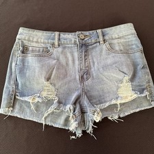 Indigo Rein Shorts Juniors Size 9 Frayed Hem Cut Off Denim Distressed