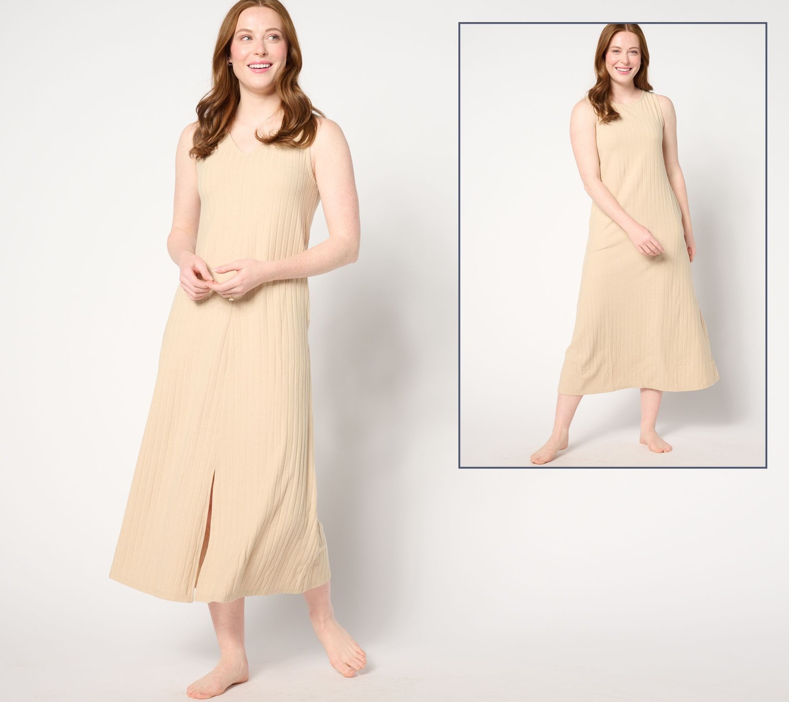 Cuddl Duds Women's Dress Sz L Wide Rib -Way Round to V-Neck Tank White A637436