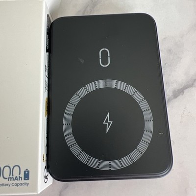 Magnetic Wireless 10000mAh Power Bank Fast Charge Black for iPhone 