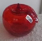 3 1/2" Tall Ruby Crackle Glass Red Apple Made by Blenko