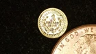 MINIATURE COIN 1849 ONE DOLLAR LIBERTY HEAD GOLD PLATE over STERLING SILVER