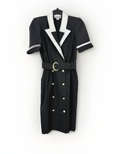 Alexis Petites Doubled Breasted Blazer Dress Black White Collar US Size 10