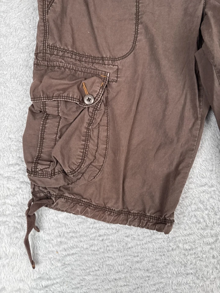 Ralph Lauren Polo Jeans Pantalones Cortos Mujer 10 Marrón Carga 100% Algodón Tiro Bajo 32x13 Foto 3 de 4