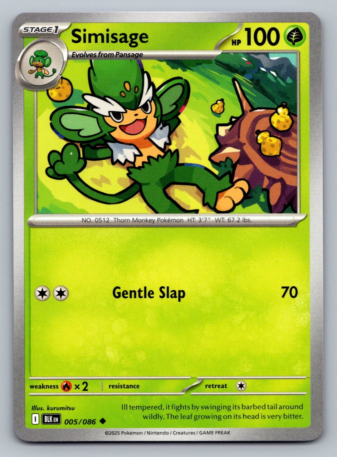 Pokemon TCG SV: Black Bolt Simisage 005/086