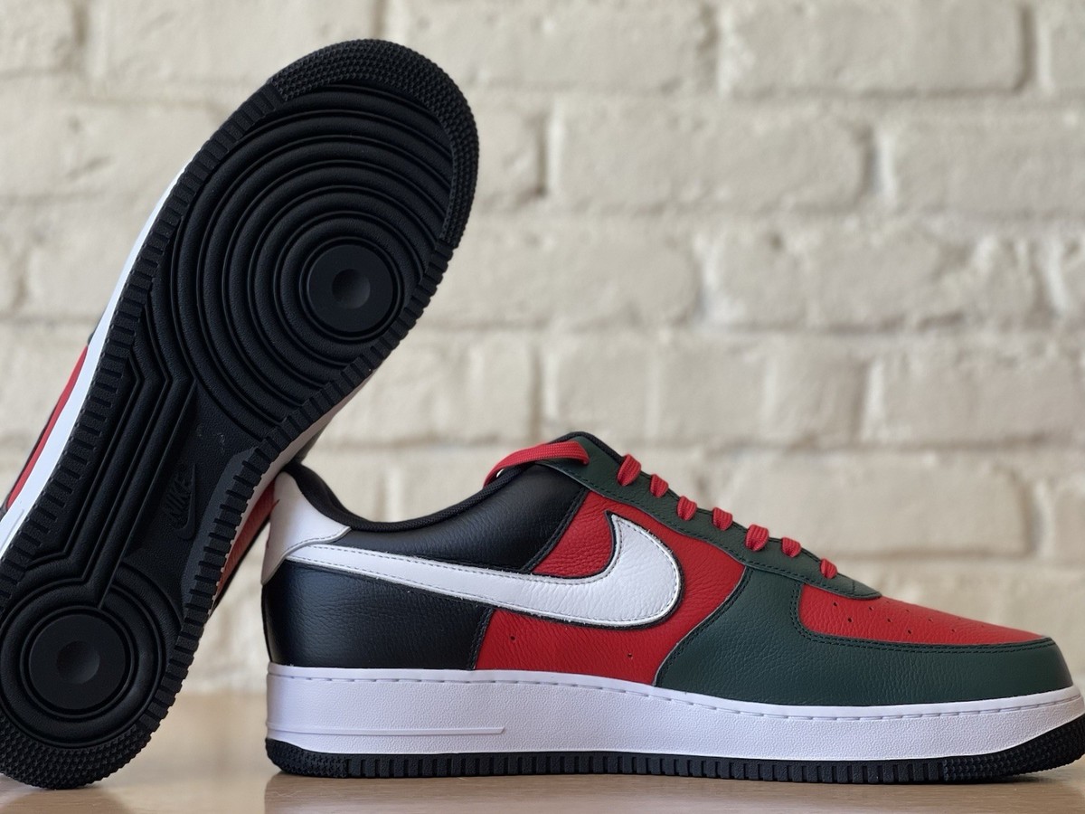 Nike By You Air Force 1 Low Retro Black White Green Red Shoes