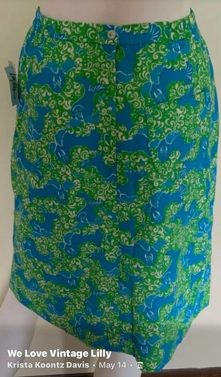 RARE Lilly Pulitzer VINTAGE 1970 Walrus Skirt Sz 6 NWT’s USA