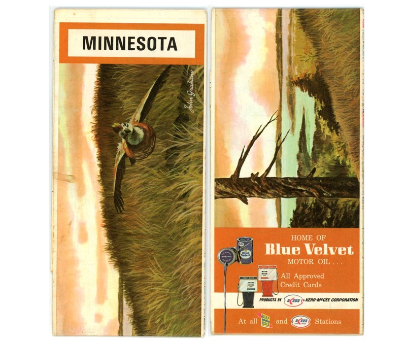 Vintage 1968 Minnesota Road Map – Deep Rock & Kerr-McGee