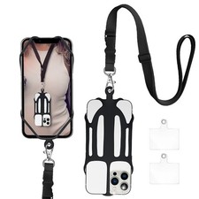 Lanyards for Around the Neck, 2 in 1 Phone Strap with Silicone Holder and Patch