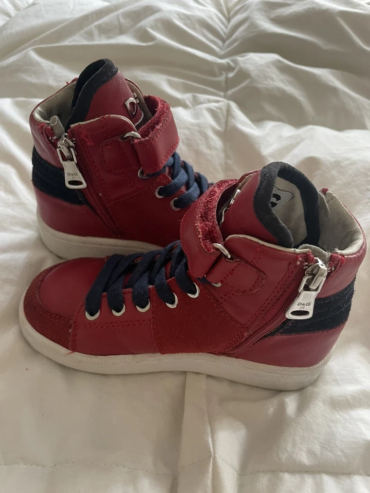 Dolce & Gabbana D&G Bambino 皮革高帮运动鞋 尺寸 Eu26/ US 9 — 第 2/4 张图片