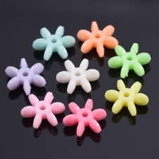 50pcs 12mm Flower Acrylic Plastic Loose Spacer Beads Lot for Jewelry Making DIY