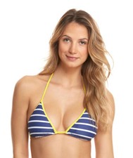  60 NWT Vineyard Vines Nautical Stripe Swim String Bikini Top Deep Bay Sz XS