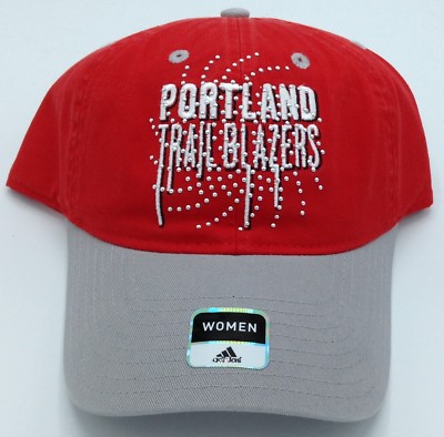 NBA Portland Trail Blazers Adidas Womens Silver Bead Buckle Back Cap Hat #EX42W
