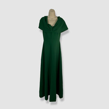 2990 Lela Rose Women's Green Off-The-Shoulder Crepe Gown Dress Size 8