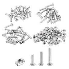 M4 120Pcs t Nuts Sliding T-Nuts Screws Assortment Kit