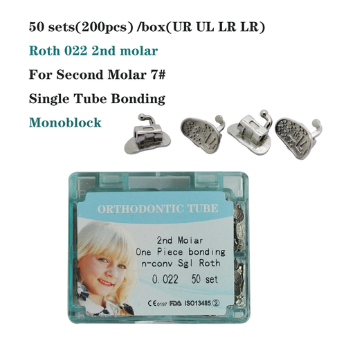 200pcs Dental Orthodontic Buccal Tubes 1st 2nd Molar MBT Roth 022 Bondable Mesh - Picture 71 of 129