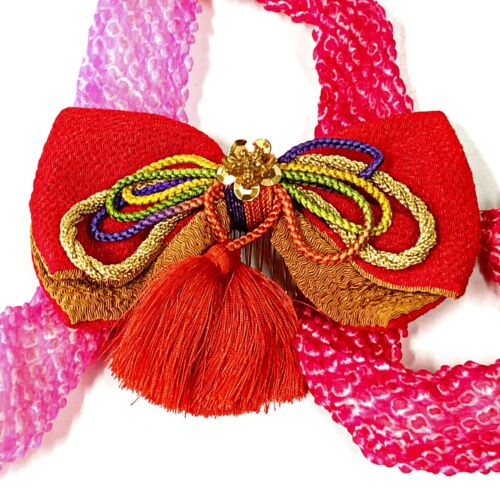 Japanese Kanzashi Bachi Style Geisha Kimono Hairpin Hair Ornament Bow Shape H11 - 第 1/9 張圖片