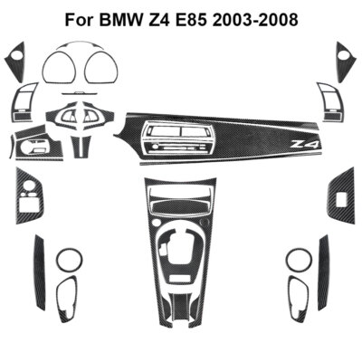 51Pcs Kohlefaser Full Interior Kit Cover Trim für BMW Z4 E85 2003-2008