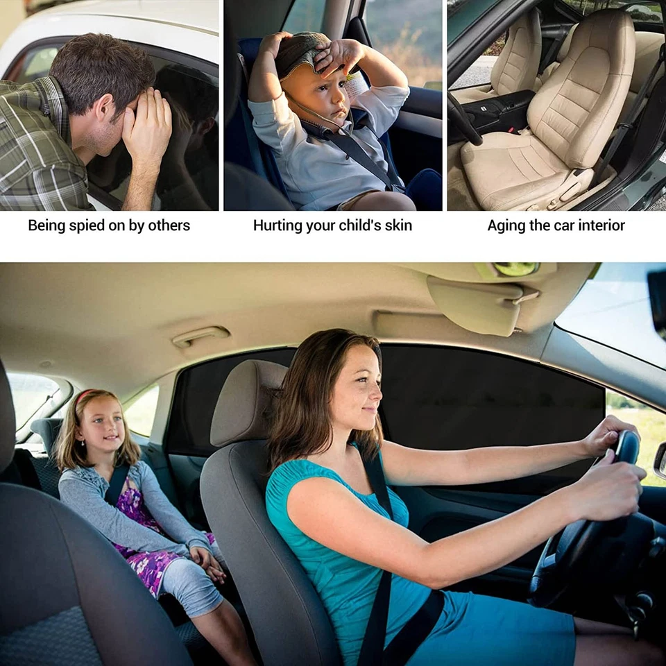 Cubierta magnética parasol de ventana de coche 4 piezas protector de malla protección UV para verano EE. UU. Foto 4 de 4