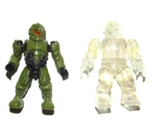 Green Spartan & Clear Camo Brute : Halo Mega Bloks Construx Mattel Figure (A-12)