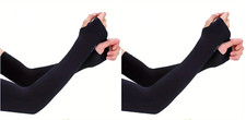 2 Pair Unisex Ice Silk Sun Protection Gloves, Non-Woven Polyamide Fabric, Pull-o