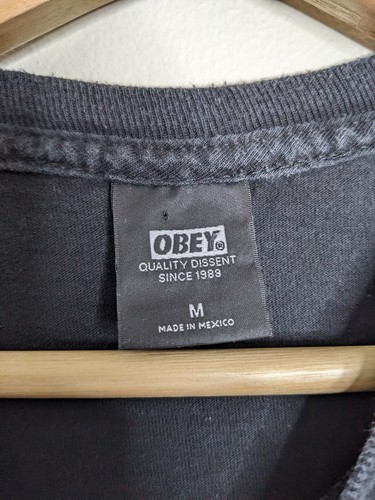 Vintage Obey Shirt Mens Medium Black Death Grim Reaper We Own The Night Rare Y2K - Picture 3 of 10