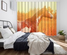 3D Sunset Horse ZHUA4417 Animal Photo Curtain Window Blockout Fabric Amy 2023