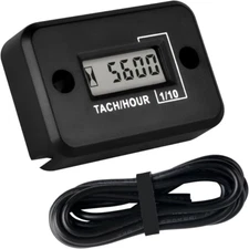Digital Mini Tach Hour Meter,Tot Hours Accumulate,Real-Time RPM Display,Battery 