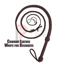 Cow Hide Leather BULL WHIP 06 to 08 Feet Long 12 Plaits Brown Indiana Jones Whip