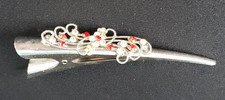 Metal Vintage Hair Clip Ruby Red Rhinestones Dimonds Beak Clip Ladies B5-1401